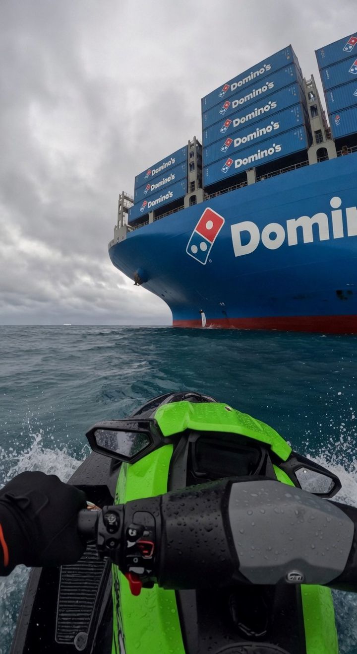 Domino's container ship video cover